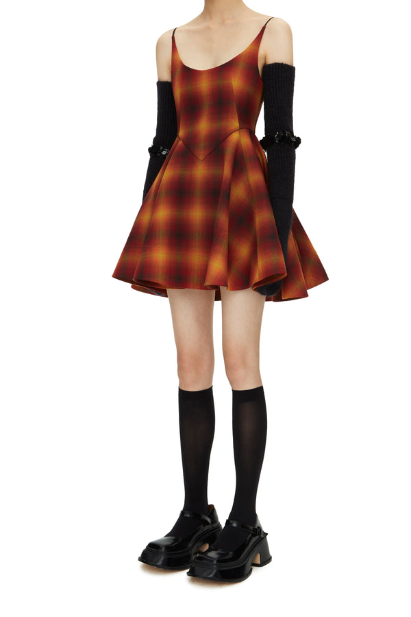 Shushutong suspender dress aw21dr01 orange